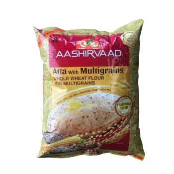 Aashirvaad Atta with Multigrains, Whole Wheat Flour with Multigrains, Wheat, Soya, Chick Pea, Maize, Psyllium Husk, Enduring Value